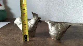 Pareja de cajitas metal plateado