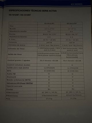 ALTAVOZ 15” AUTOAMPLIFICADO NUEVO. USB Y BLUETOOTH