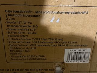 ALTAVOZ 15” AUTOAMPLIFICADO NUEVO. USB Y BLUETOOTH