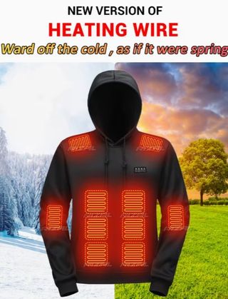 Felpa termica riscaldata a 29 zone da uomo 50°C