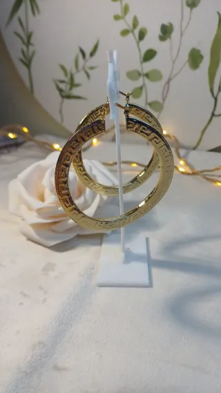 Pendientes Aro Grande Grecia Chapado Oro 18k