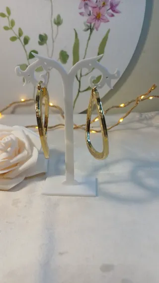 Pendientes Aro Grande Grecia Chapado Oro 18k