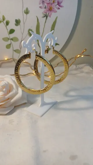 Pendientes Aro Grande Grecia Chapado Oro 18k