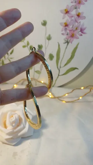 Pendientes Aro Grande Grecia Chapado Oro 18k