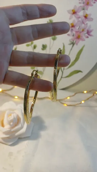 Pendientes Aro Grande Grecia Chapado Oro 18k