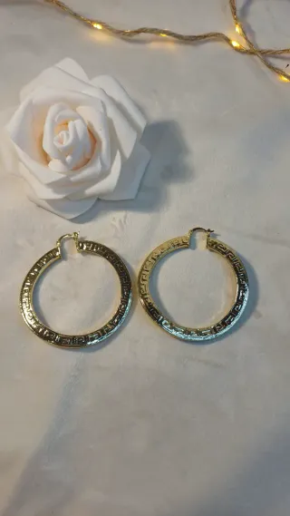 Pendientes Aro Grande Grecia Chapado Oro 18k