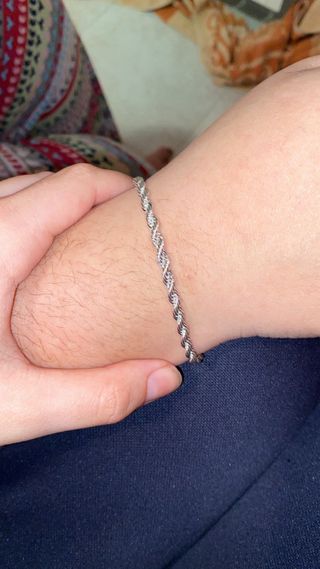 Pulsera 4mm Plata Cuerda Unisex
