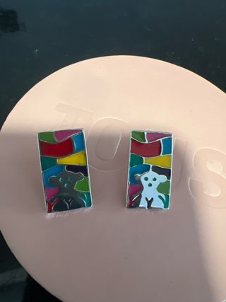 Pendientes Tous Mosaico Plata Multicolor