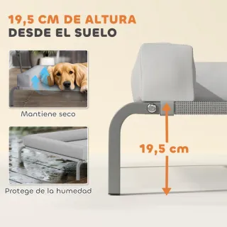 Letto Elevato per Cani 130x90x30 cm