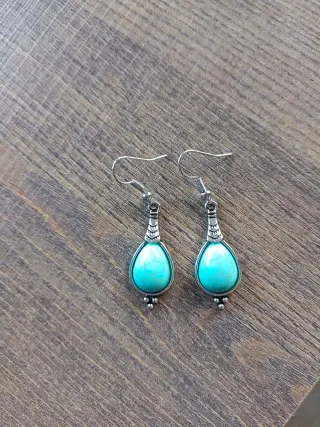 Pendientes plata con piedra turquesa
