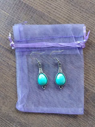 Pendientes plata con piedra turquesa