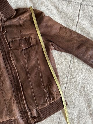 Cazadora Biker Vintage Cuero Marrón