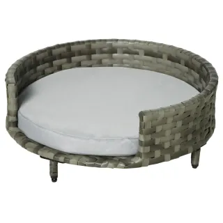 Divano per Cani in Rattan Sintetico Ø60x20 cm