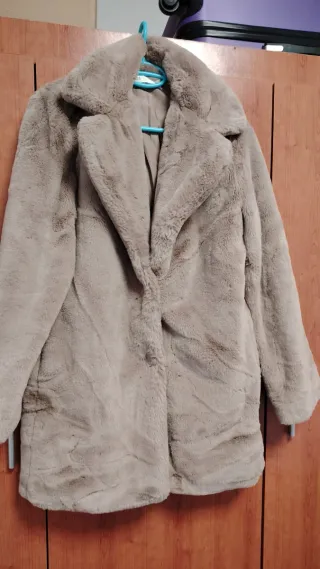 Abrigo pelo El Corte Inglés beige/marrón