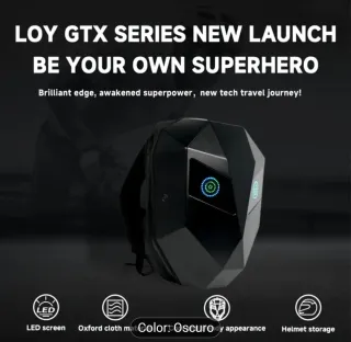 Mochila negra con ojos LED