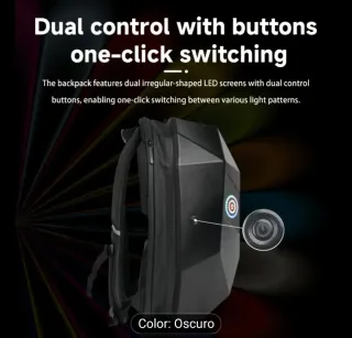 Mochila negra con ojos LED