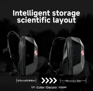 Mochila negra con ojos LED