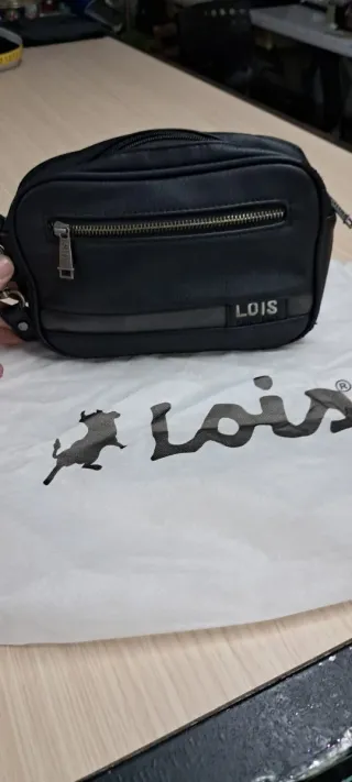 Cartera de mano Lois negra y gris