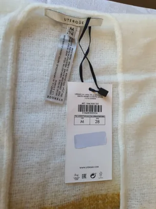 Capa Uterque Cuadros Blanco y Amarillo Talla Única