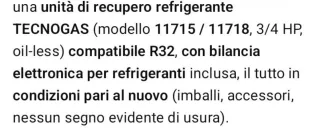 Unità recupero gas Tecnogas +bilancia