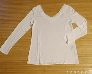 Camiseta Massimo Dutti Blanca Manga Larga