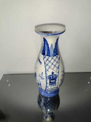 Vaso Rex Hotel vintage ceramica blu bianca