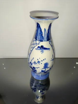 Vaso Rex Hotel vintage ceramica blu bianca
