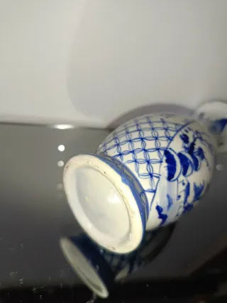 Vaso Rex Hotel vintage ceramica blu bianca