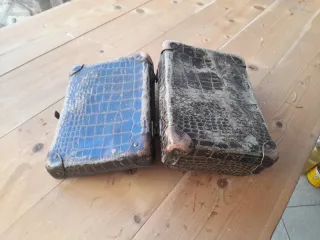 Valigetta vintage effetto coccodrillo