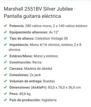 (OFERTA)Amplificador Marshall 2555X+Pantalla 4x12