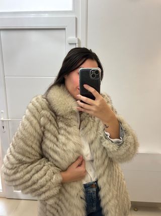 Abrigo zorro natural beige