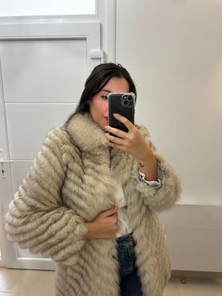 Abrigo zorro natural beige