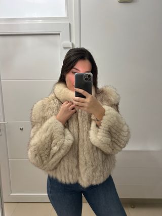 Abrigo zorro natural beige