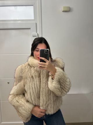 Abrigo zorro natural beige