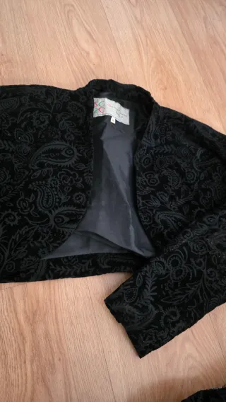 Vestido Vintage Fiesta Años 80 Negro/Plata