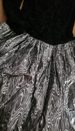 Vestido Vintage Fiesta Años 80 Negro/Plata