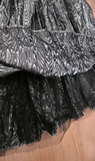 Vestido Vintage Fiesta Años 80 Negro/Plata