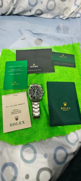 Reloj Rolex Plata y Negro submarino  Máquina autom