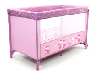 Cuna de viaje Asalvo rosa con jirafas