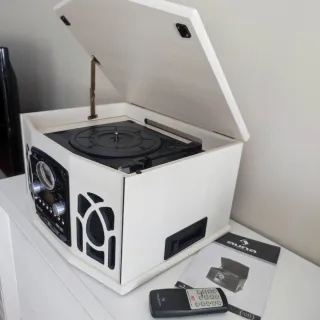 Tocadiscos Auna CD Radio Beige/Negro