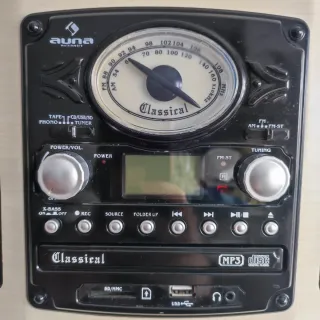 Tocadiscos Auna CD Radio Beige/Negro