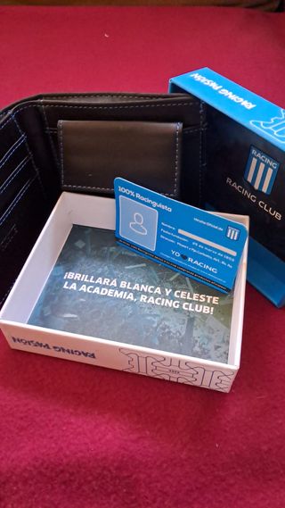 Billetera Racing Club Negra y Azul