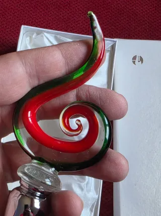 Tappo vino vetro Murano rosso verde
