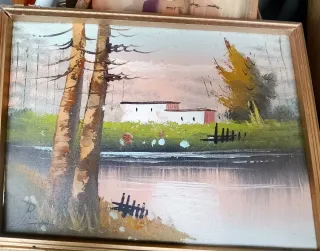 Quadro olio mano artista