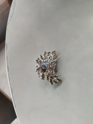 Broche Joya Azul y Rosa