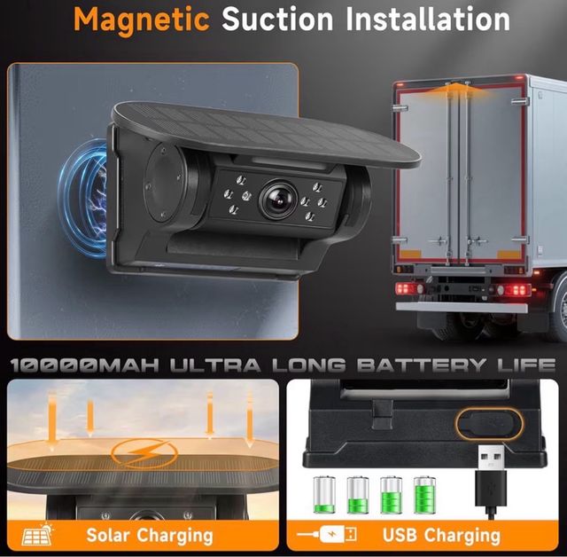 Cámara Solar WiFi Inalámbrica Trasera+ monitor