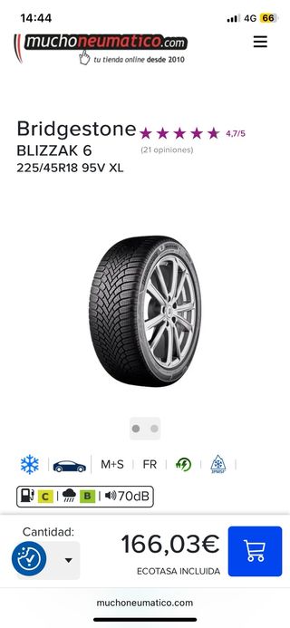 Bridgestone Blizzak 6 225/45R18 95V