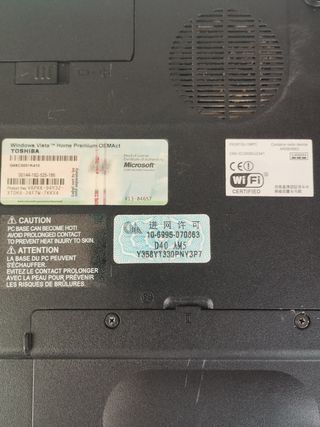 Portátil Toshiba Satellite A210-13F Plata/Negro