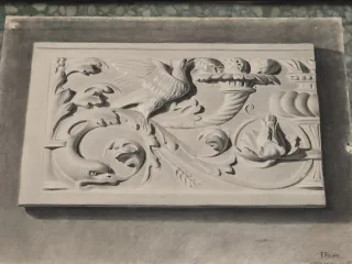 Dibujo antiguo relieve renacentista