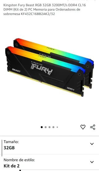 Kingston Fury Beast RGB DDR4 32GB